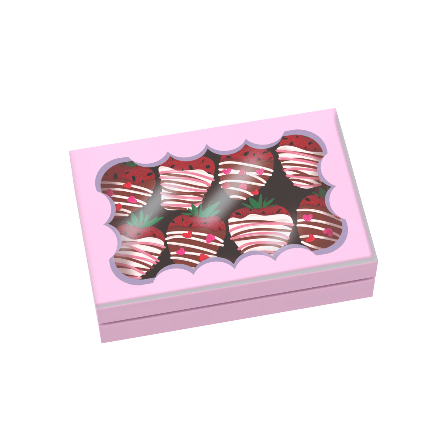 Box of Chocolate Covered Strawberries  - Custom Printed Minifig Treat Accessory - Made Using LEGO® Parts