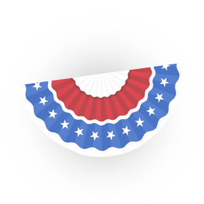 Red, White & Blue Bunting - Patriotic USA - Custom Printed - Made Using LEGO® Parts