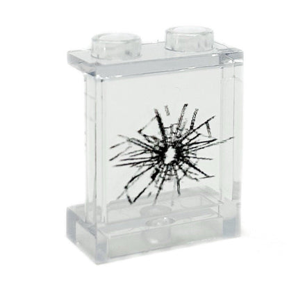 Window with Large Cracked Hole #1 (1x2x2 Panel)