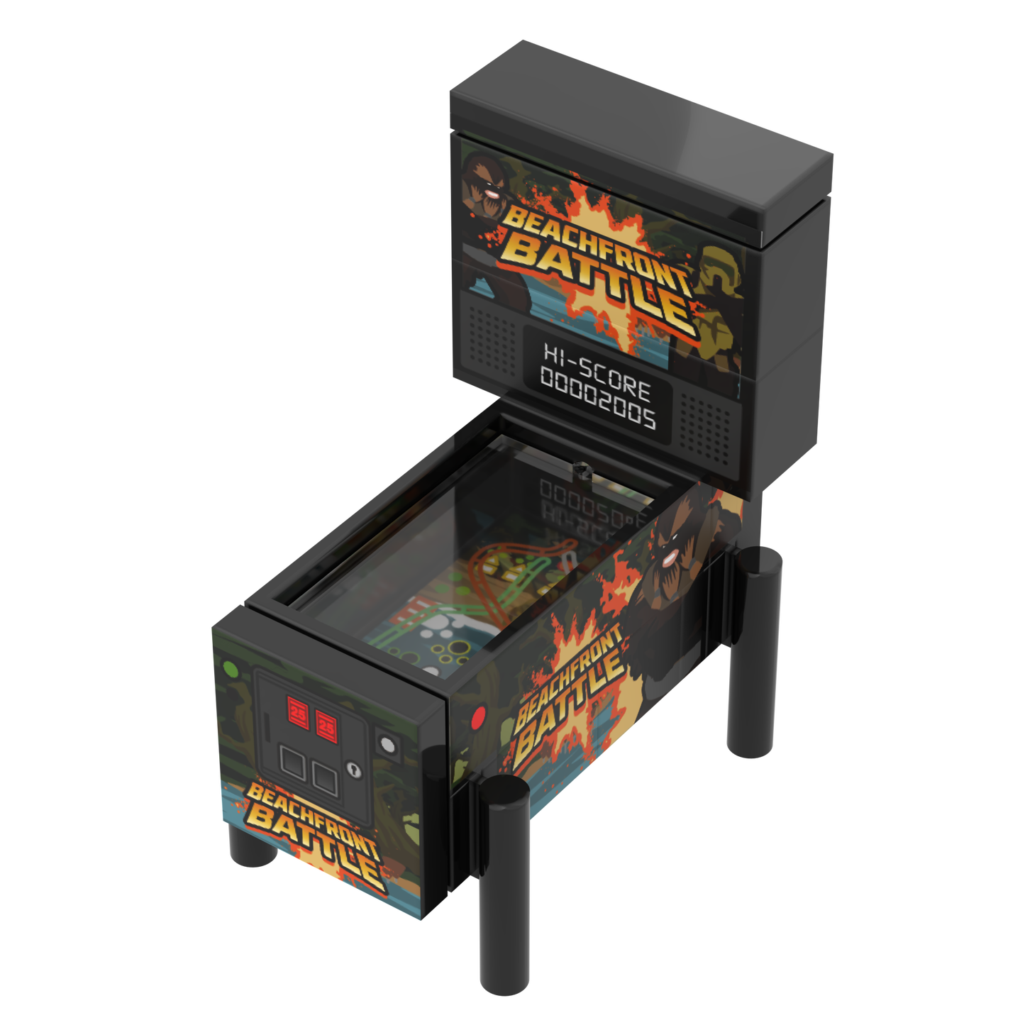Beachfront Battle Brick Wars Pinball Arcade Machine Building Set