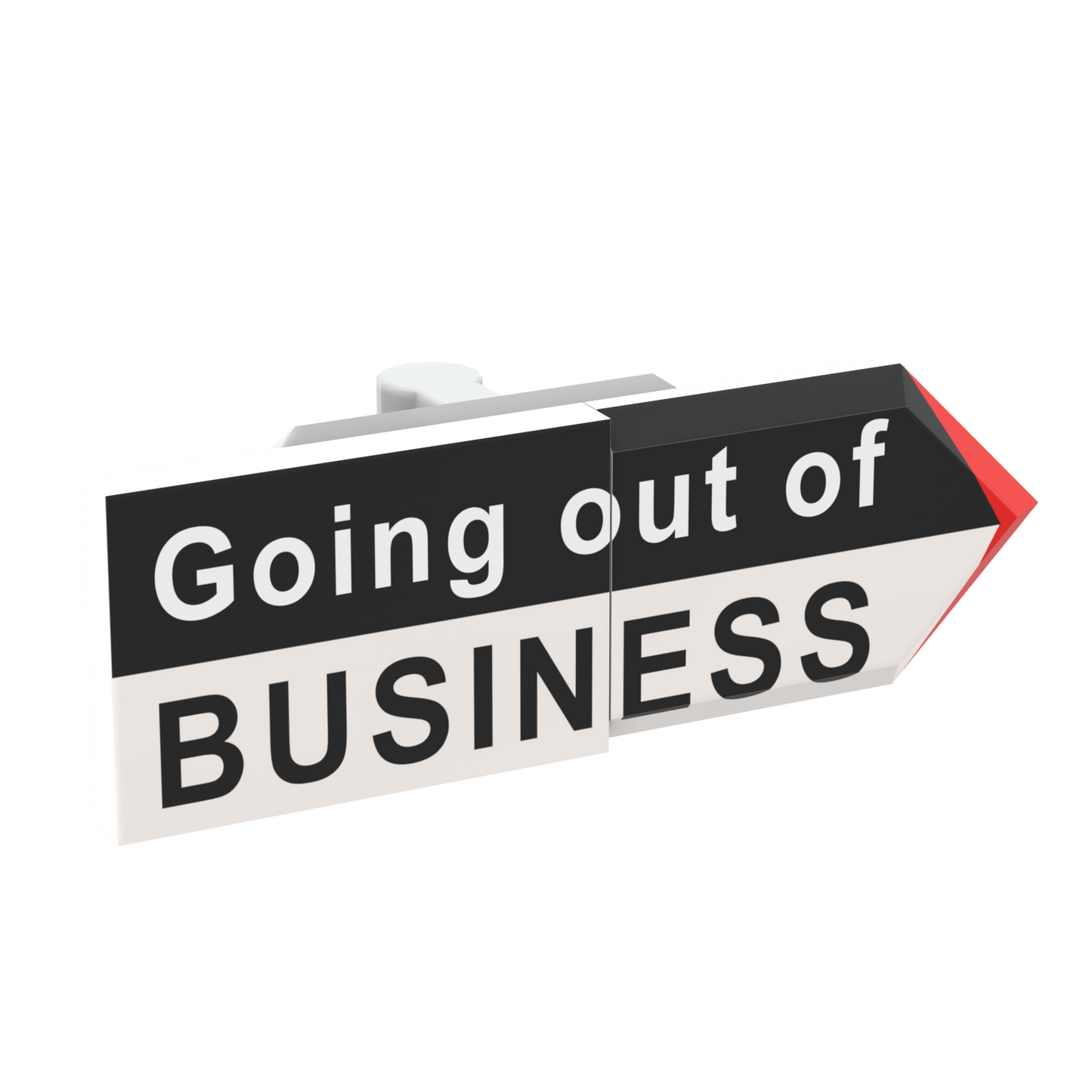 Spinner Sign "Going Out of Business" - Custom Printed Minifig Scale - Made Using LEGO® parts