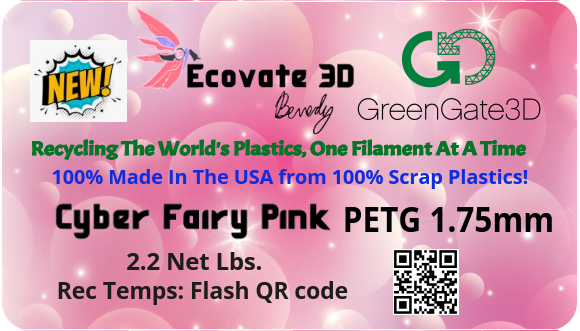 Cyber Fairy Pink: Recycled Translucent Pink PET-G with ✨️SPARKLES✨️