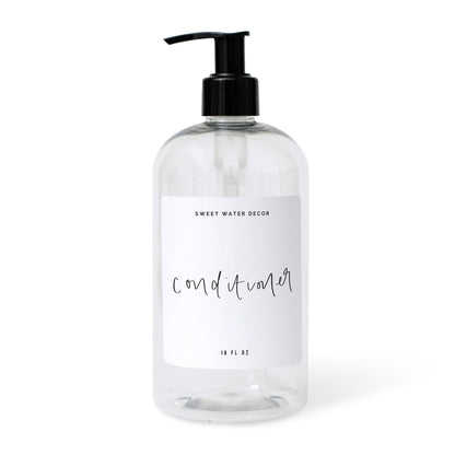 16oz Clear Plastic Conditioner Dispenser - White Label by Sweet Water Decor