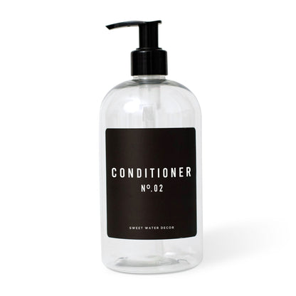 16oz Clear Plastic Conditioner Dispenser - Black Label by Sweet Water Decor