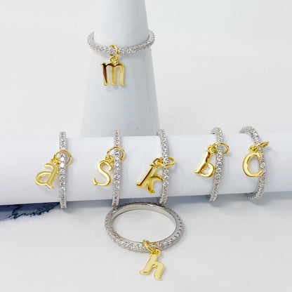 Dangle Initial Ring by Ellisonyoung.com