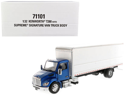 Kenworth T280 with Supreme Signature Van Truck Body Blue and White "Transport Series" 1/32 Diecast Model by Diecast Masters  free shipping USA