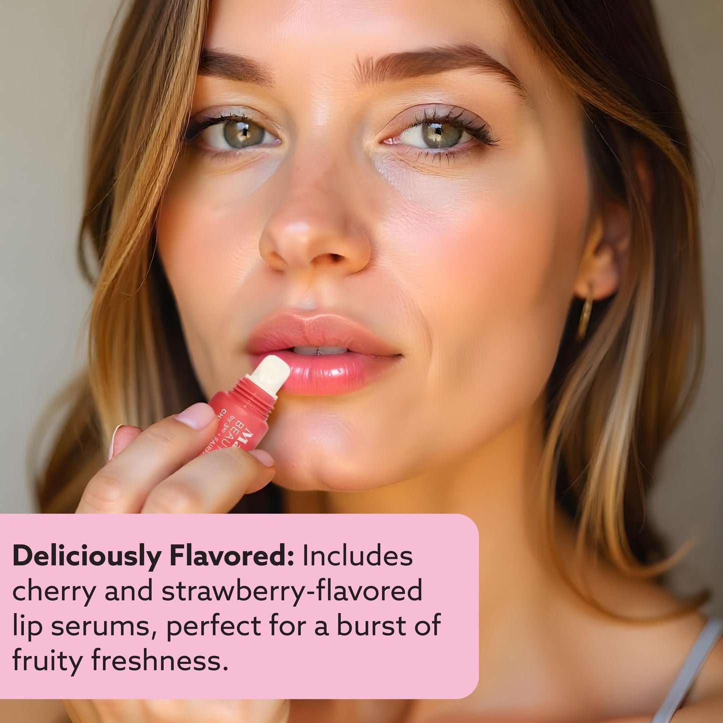 Peptide Glow Lip Serum Set by Market Fresh Beauty - Double Dose Hydrating Lip Care, Cherry & Strawberry Flavors, Vegan, Cruelty-Free, Clean Ingredients, 2 Pack by  Los Angeles Brands