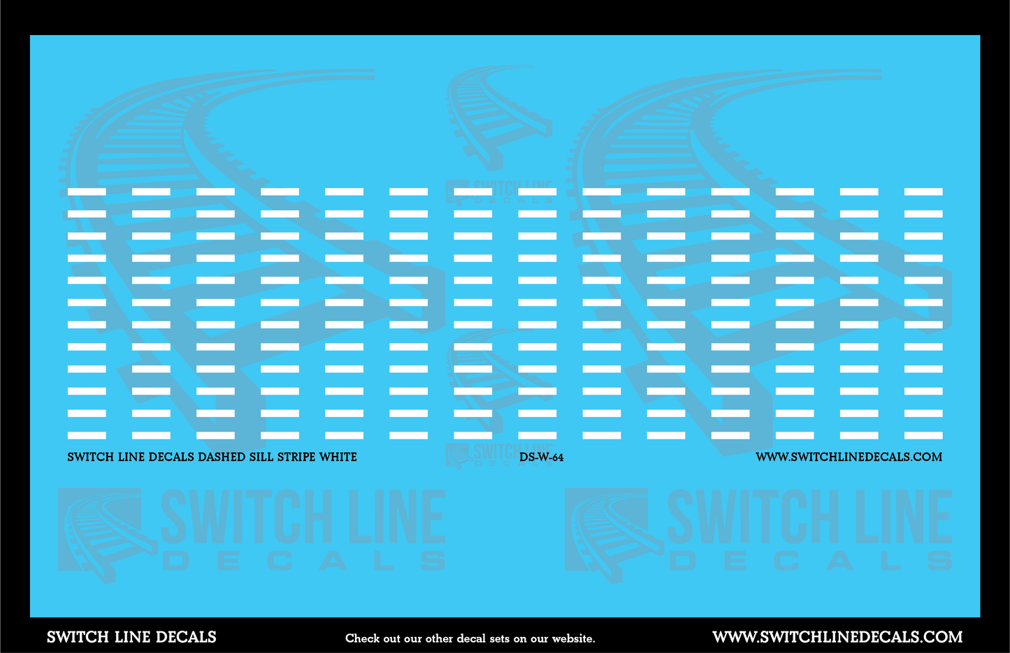 S Scale Dashed White Sill Stripes Decal Set