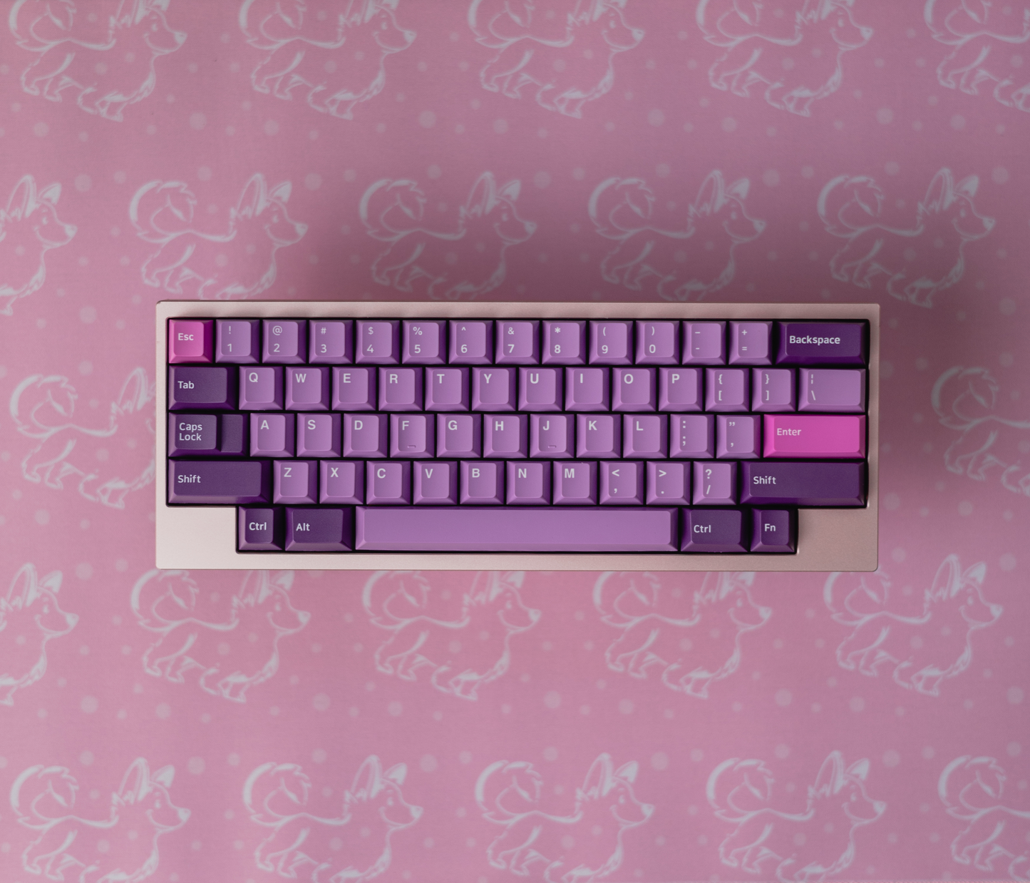 Pink Corgi Desk Mat
