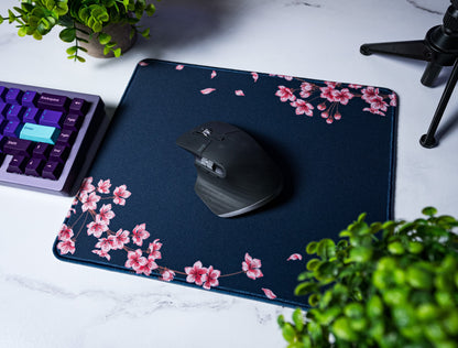 Navy Blossom Desk Mat