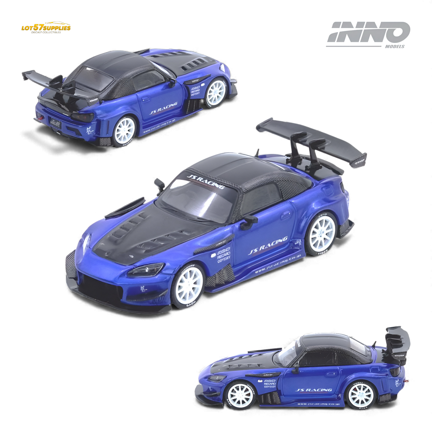 (Pre-Order) INNO64 Honda S2000 J's Racing - Blue 1:64