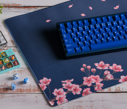 Navy Blossom Desk Mat
