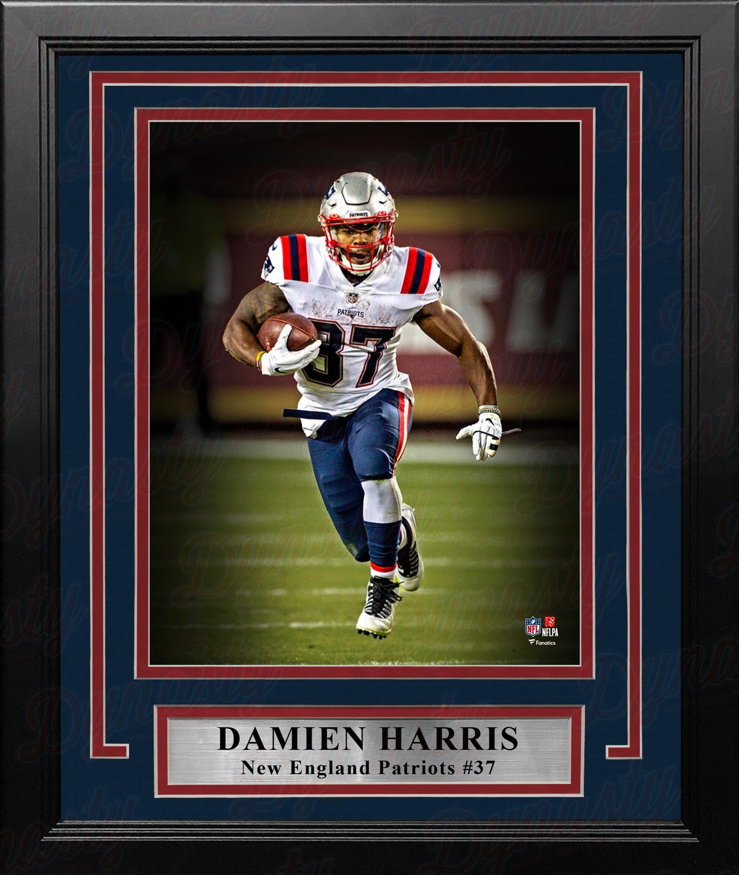 Damien Harris Blackout Action New England Patriots 8" x 10" Framed Football Photo