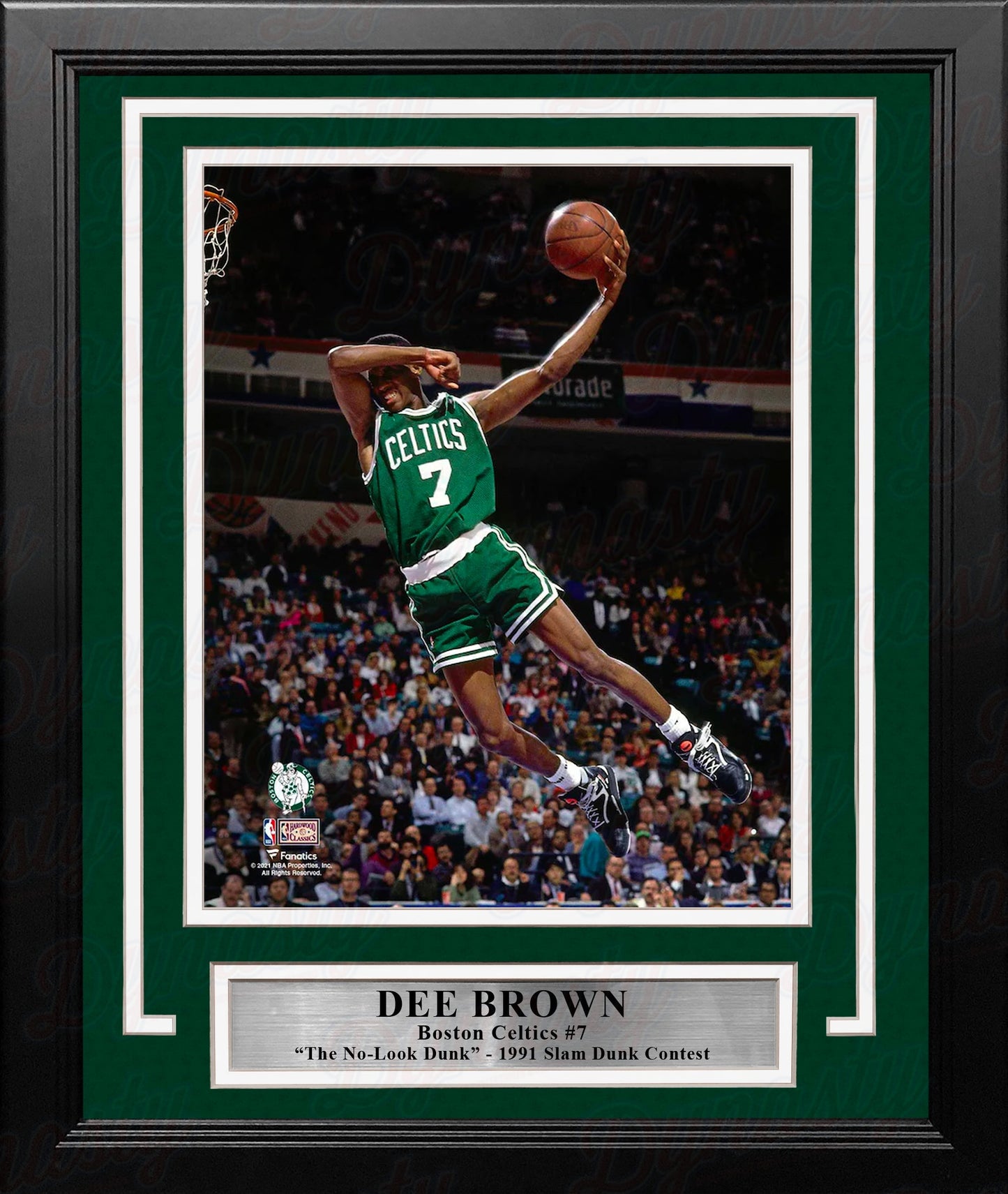 Dee Brown No-Look Dunk 1991 Slam Dunk Contest Boston Celtics 8" x 10" Framed Basketball Photo