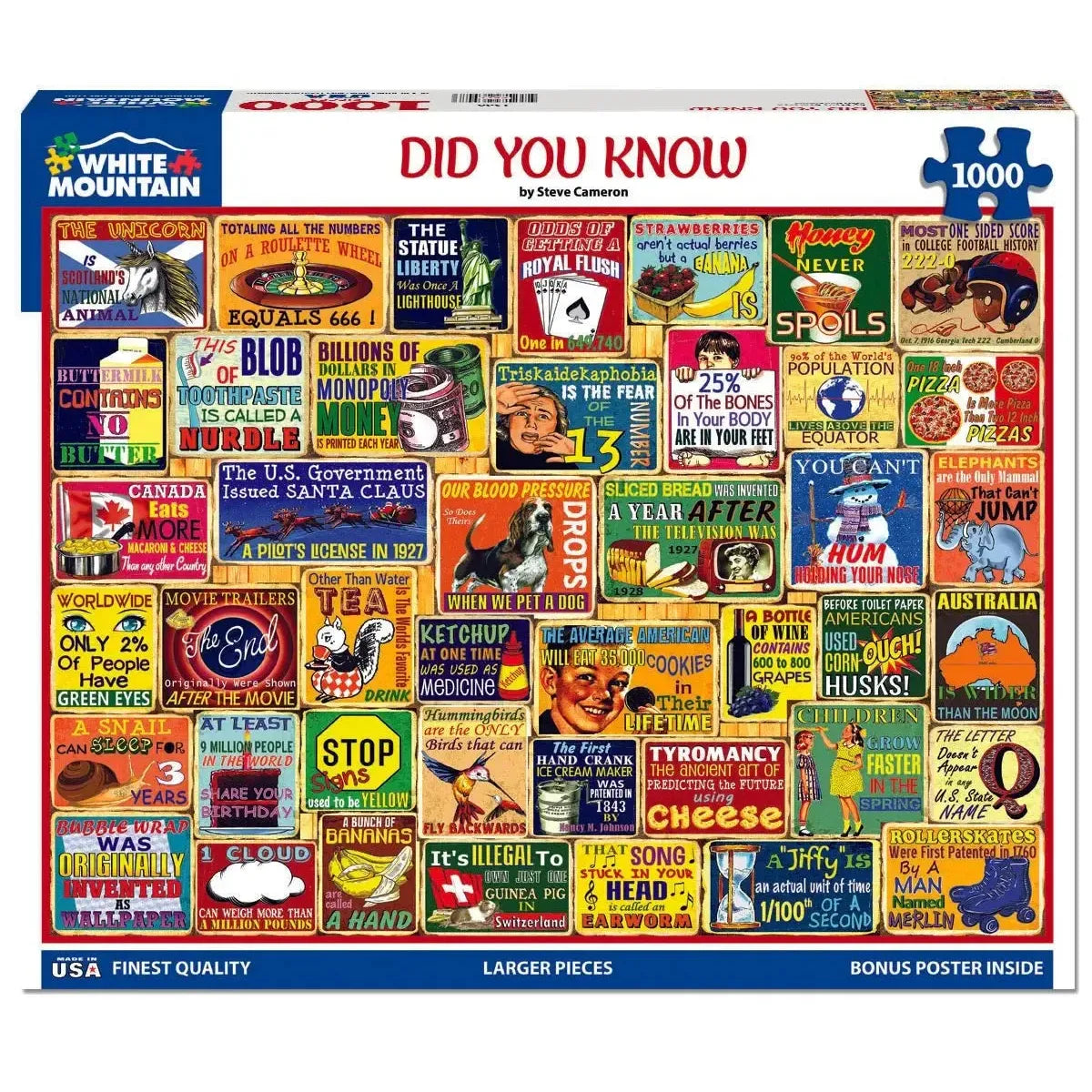 Did You Know 1000 Piece Jigsaw Puzzle White Mountain