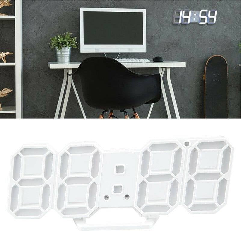 Digital 3D LED Wall/Desk Clock Alarm Big Digits Auto Brightness USB _mkpt44 by Js House