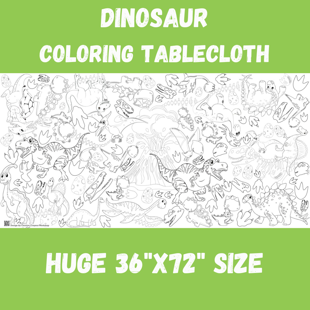 Dinosaur Coloring Tablecloth by Creative Crayons Workshop