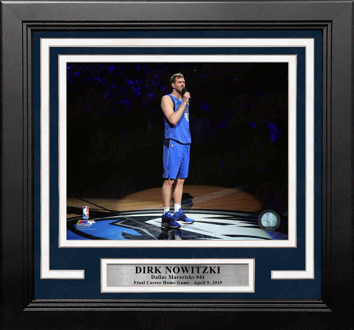 Dirk Nowitzki Dallas Mavericks Final Career Home Game NBA Basketball 8" x 10" Framed Photo