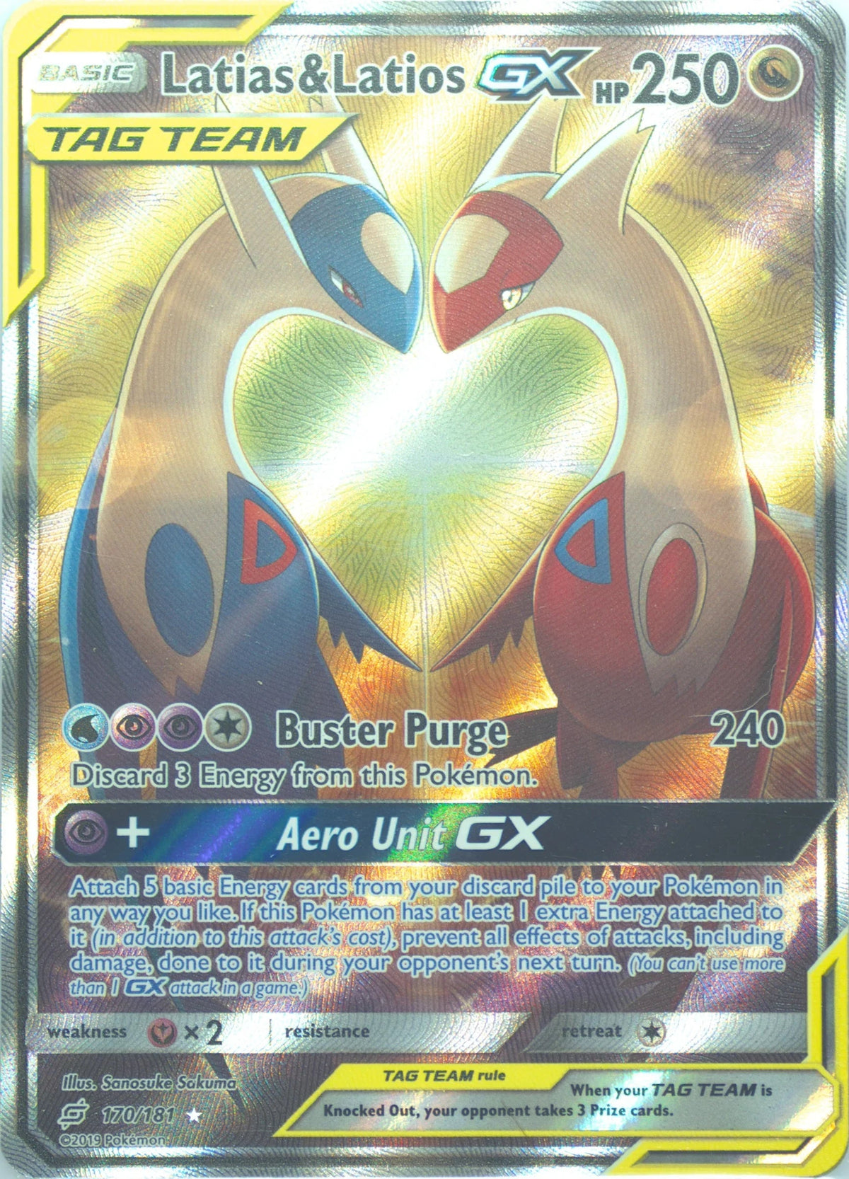 PSA 7 Fa / Latias & Latios Gx Team Up #170 · Team Up · 2019
