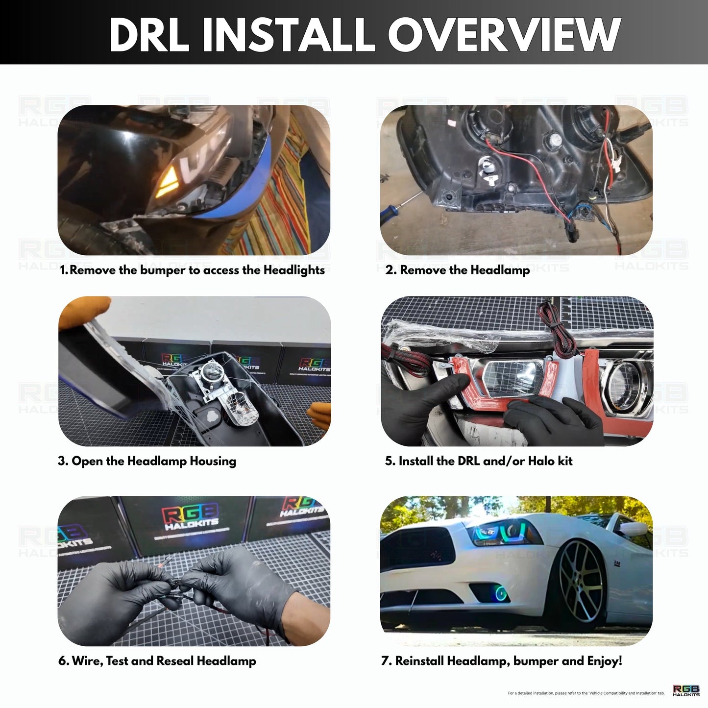 Dodge Charger Spec-D Multicolor Flow DRL Boards (2011-2014)