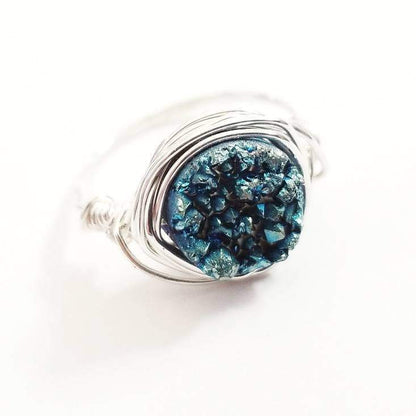 Druzy Crystal Wire Wrapped Stacking Ring by Salt and Sparkle