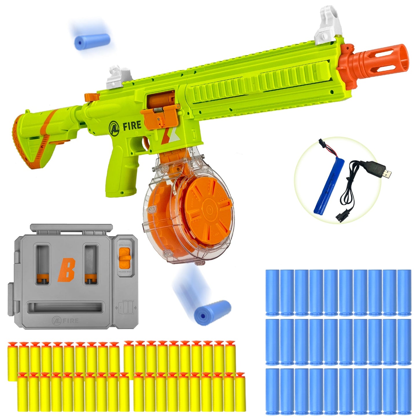 H416 Semi-Automatic Foam Dart Blaster – Shell Ejection, Rechargeable Battery & 22-Round Magazine