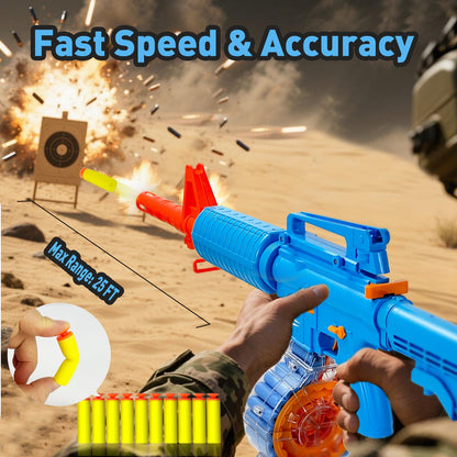 M16 Foam Dart Blaster – Semi-Automatic Electric Rifle with 22-Round Magazine & Shell Ejection