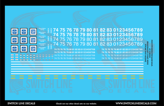 HO Scale EMDX GP38-2 Locomotives Decal Set
