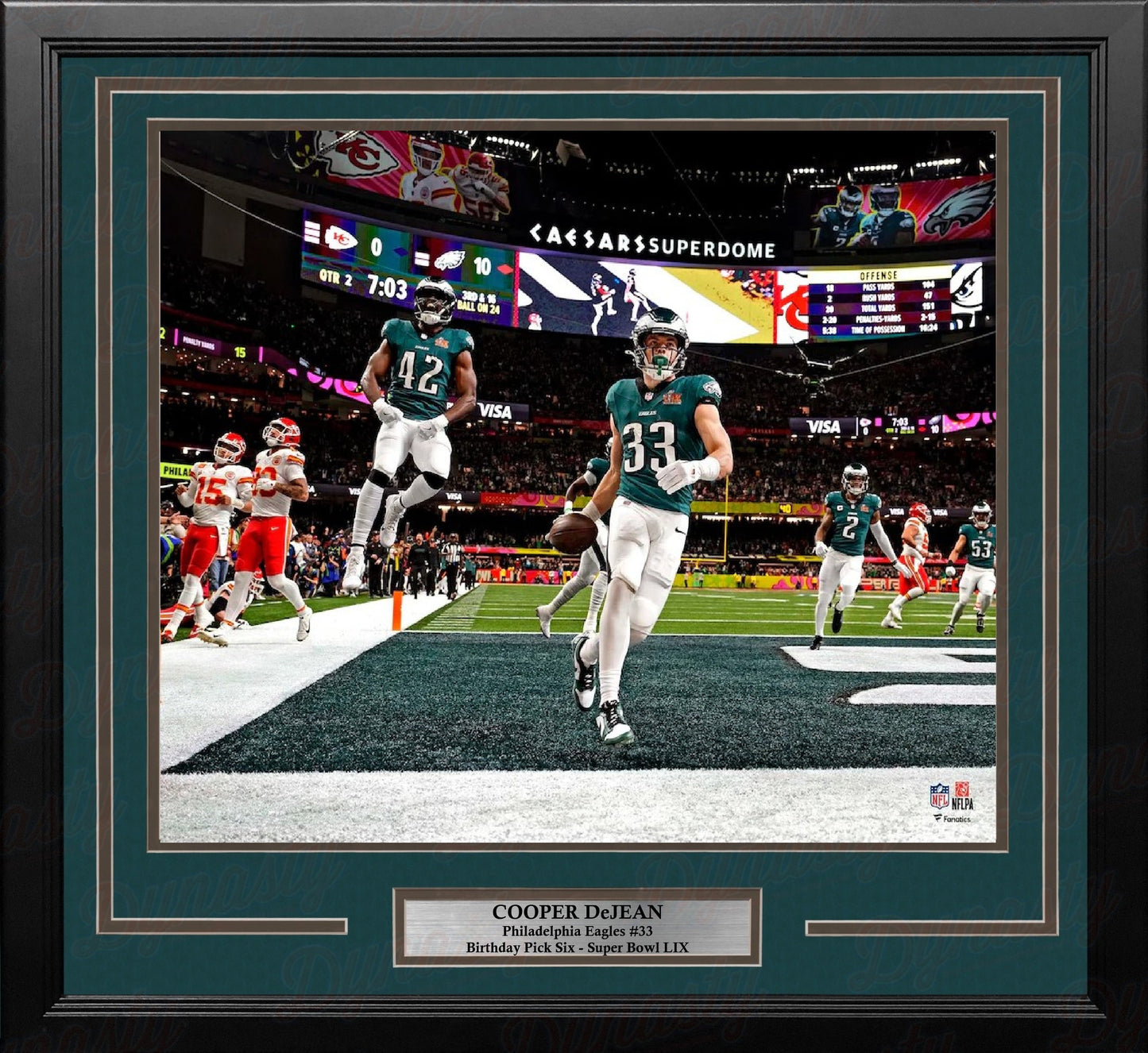 Cooper DeJean Super Bowl LIX Pick Six Philadelphia Eagles 16" x 20" Framed Football Photo