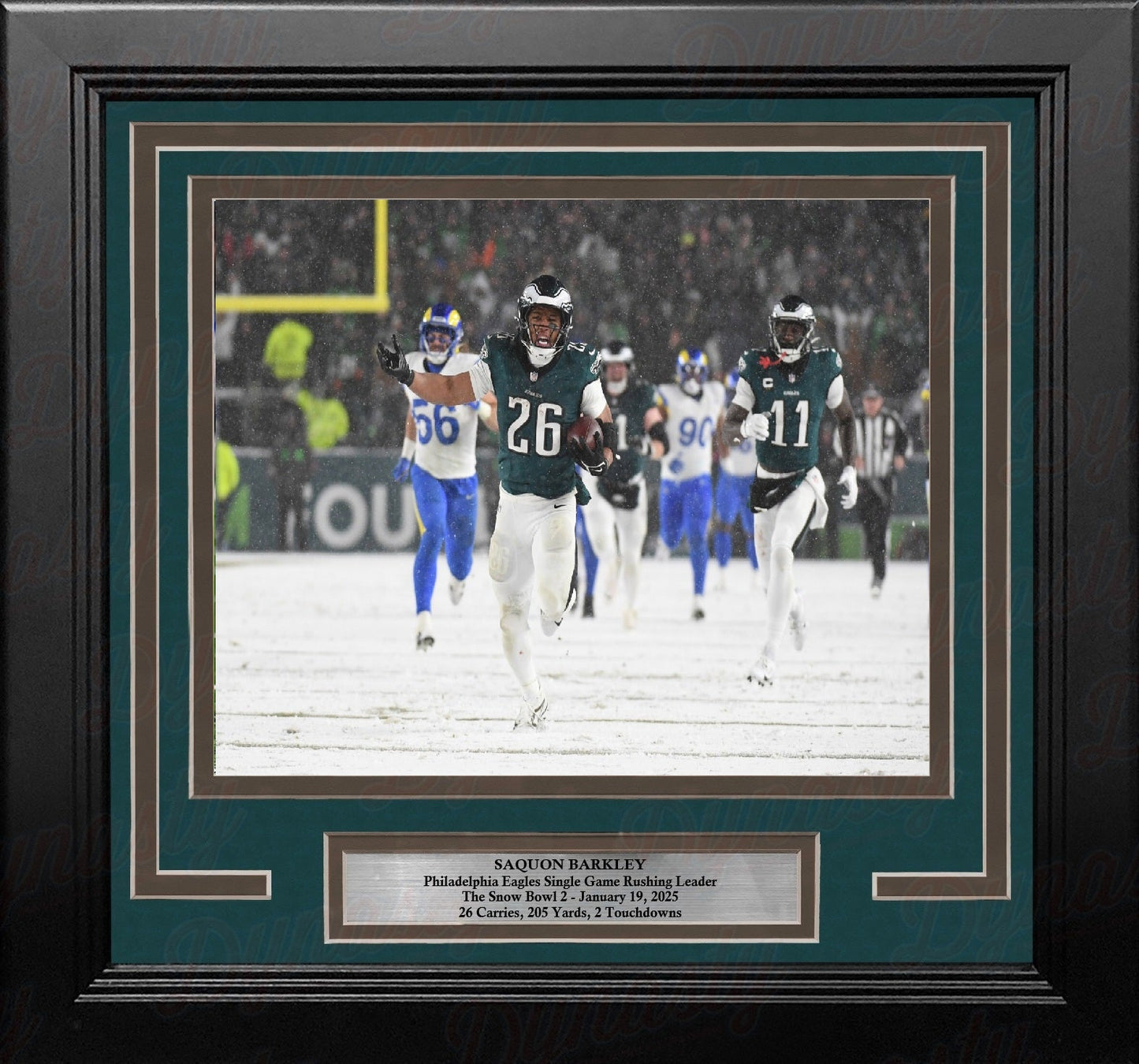 Saquon Barkley Snow Bowl Celebration Philadelphia Eagles 8" x 10" Framed Football Photo