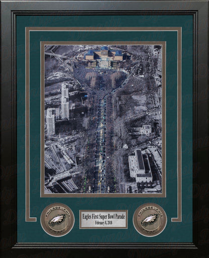 Philadelphia Eagles Super Bowl LII Champions Parade NFL Football Framed and Matted Photo