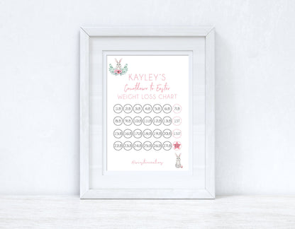 Personalised Name Countdown To Easter Spring A4 Weight Loss Diet Slimming Chart Tracker Print - st. lb Units - Laminated With Stars by WinsterCreations™ Official Store