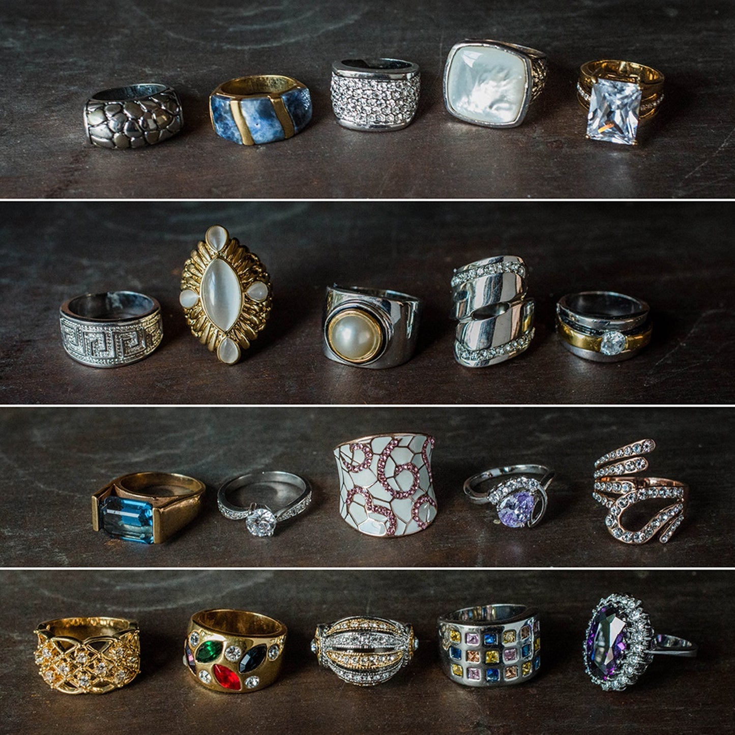 FIVE FOR ONE -Mix of 5 Vintage/Antique Rings for Women We Select Per Your Specifications Made in America - Bulk Pack by PVD Vintage Jewelry