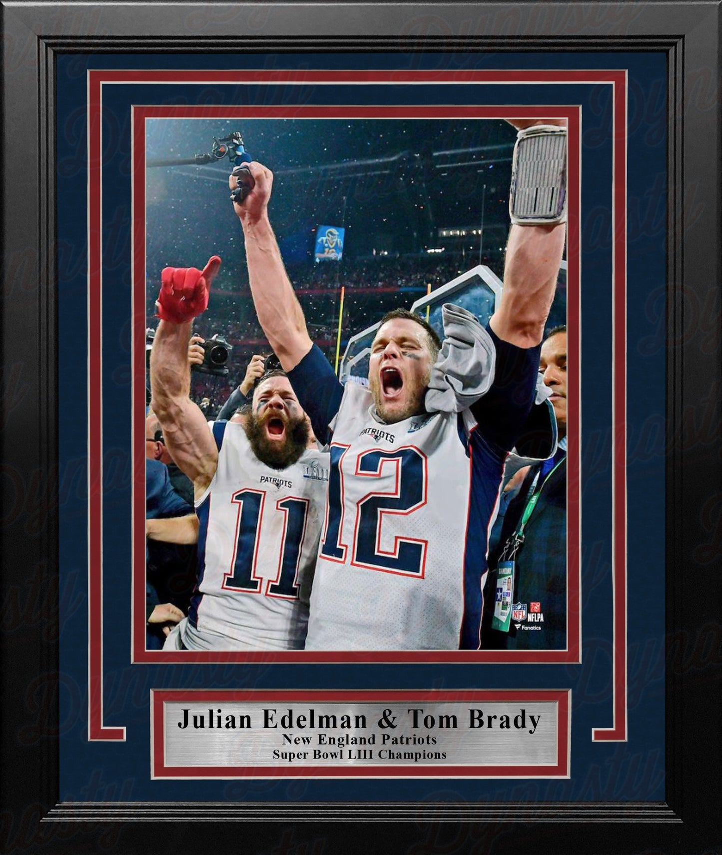 Julian Edelman & Tom Brady Super Bowl LIII New England Patriots 8" x 10" Framed Football Photo