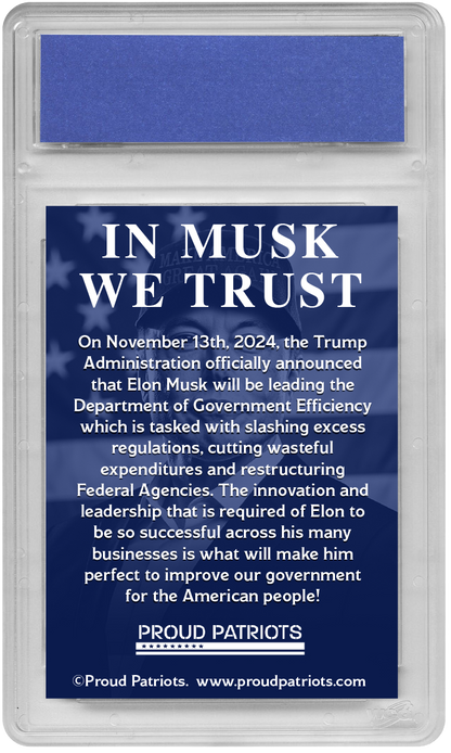 Elon Musk DOGE Trading Card - Graded Gem Mint 10
