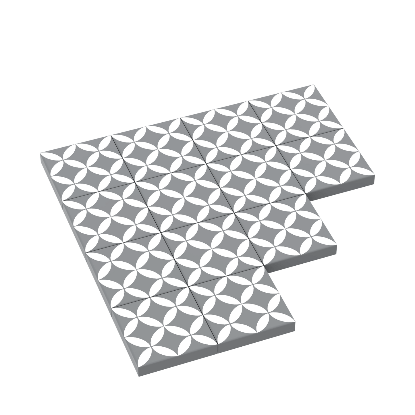 Gray and White Tile for Floor and Wall - Custom Printed - Made Using a LEGO® Part