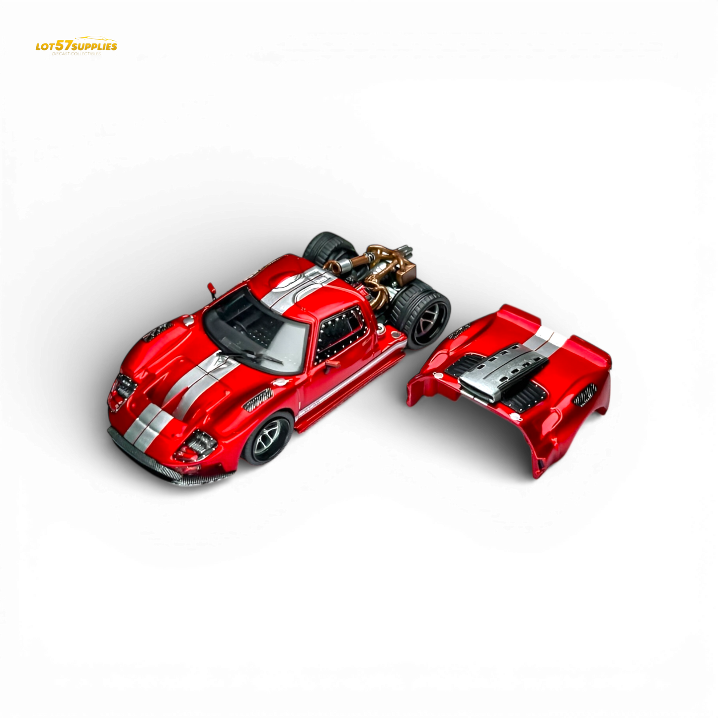 Rhino Model Ford GT40 Transparent Red 1:64