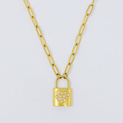Locked In Shiny Heart Necklace by Ellisonyoung.com
