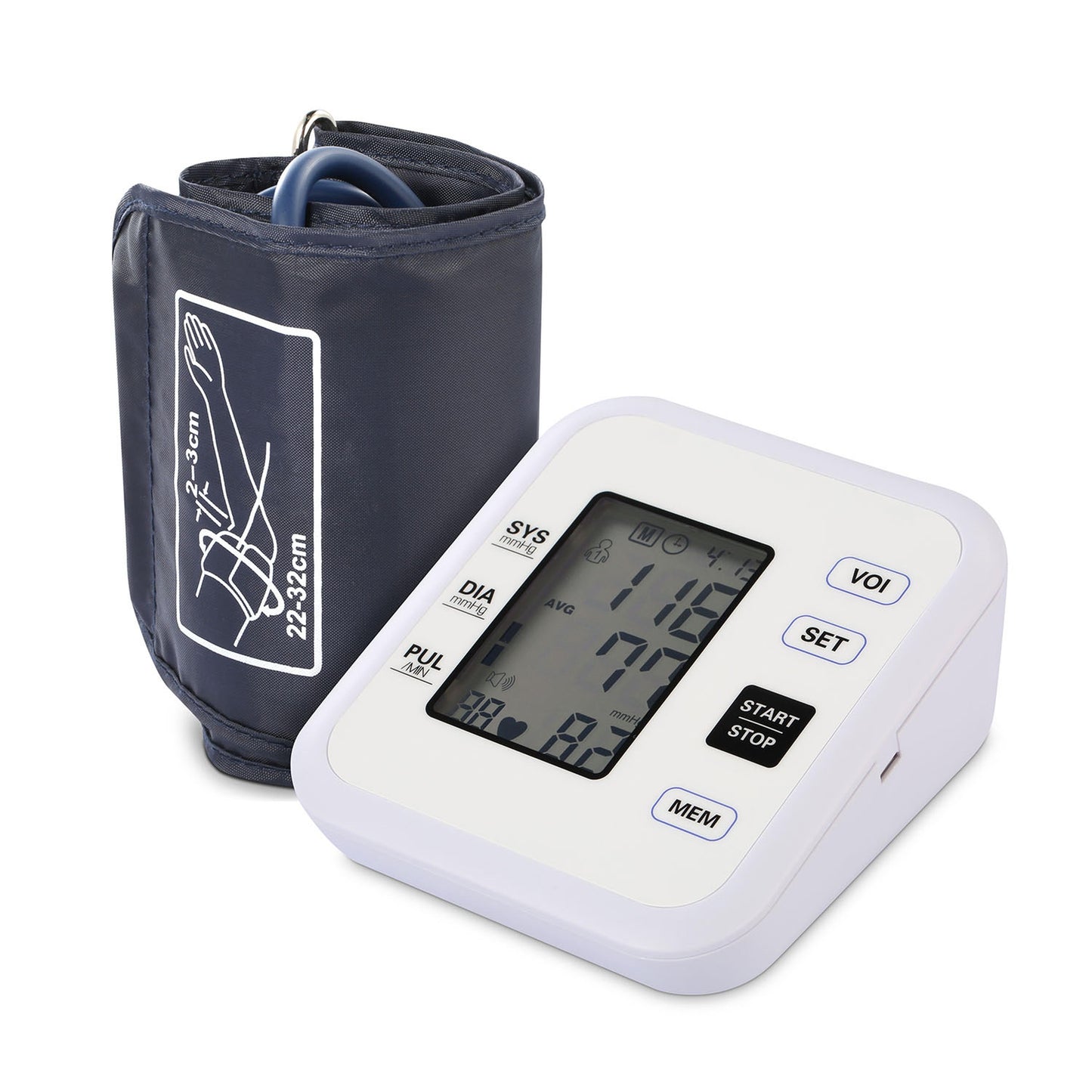 Arm Blood Pressure Monitor with Adjustable Cuff (8.7in-12.6in) Irregular Heartbeat Detector Voice Broadcast 2Users�99 Memories LCD Display CE FDA Appr