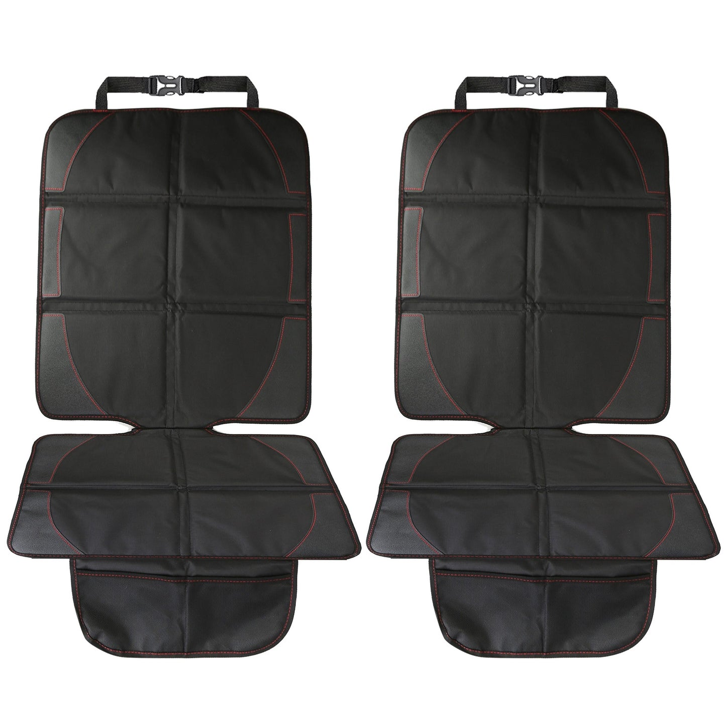 2 Packs Car Seat Protector Cushion Mat Pad with Thick Padding Protector for Child Baby Car Seat Mesh Pockets Non-slip