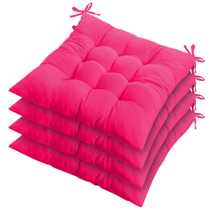 4Pcs Chair Cushions 17.72x17.72x2.37in Tie-On Square Pads for Home & Travel