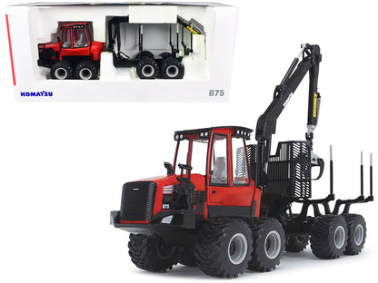 Komatsu 875.1 Forwarder Red and Black 1/32 Diecast Model by First Gear  free shipping USA