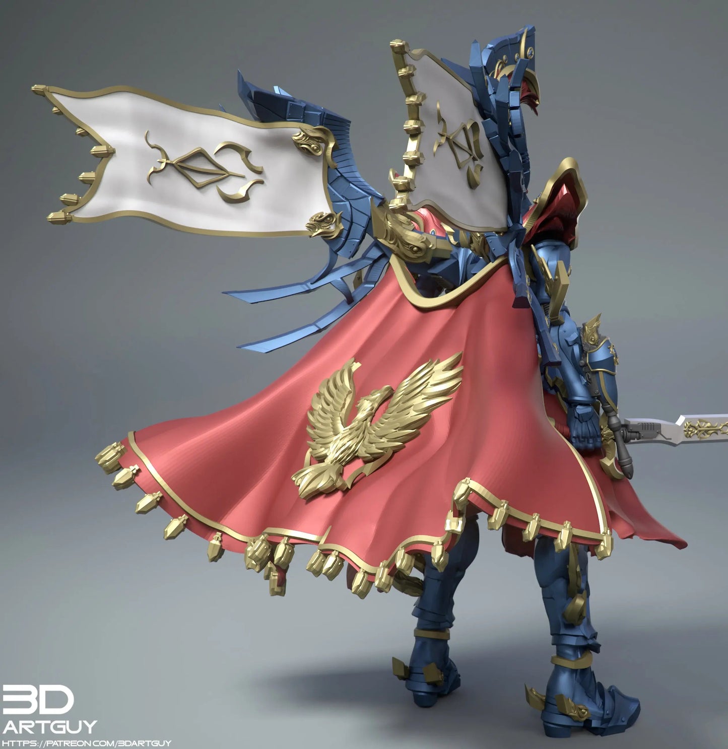 The First Phoenix by 3DArtGuy 32mm scale, 50mm or 100mm, Miniature War Gaming Figure, Grim Dark, Proxy, Space Elf