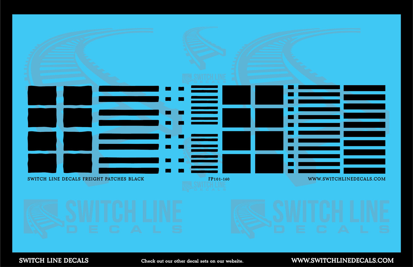 N Scale Black Freight Patches Decal Set