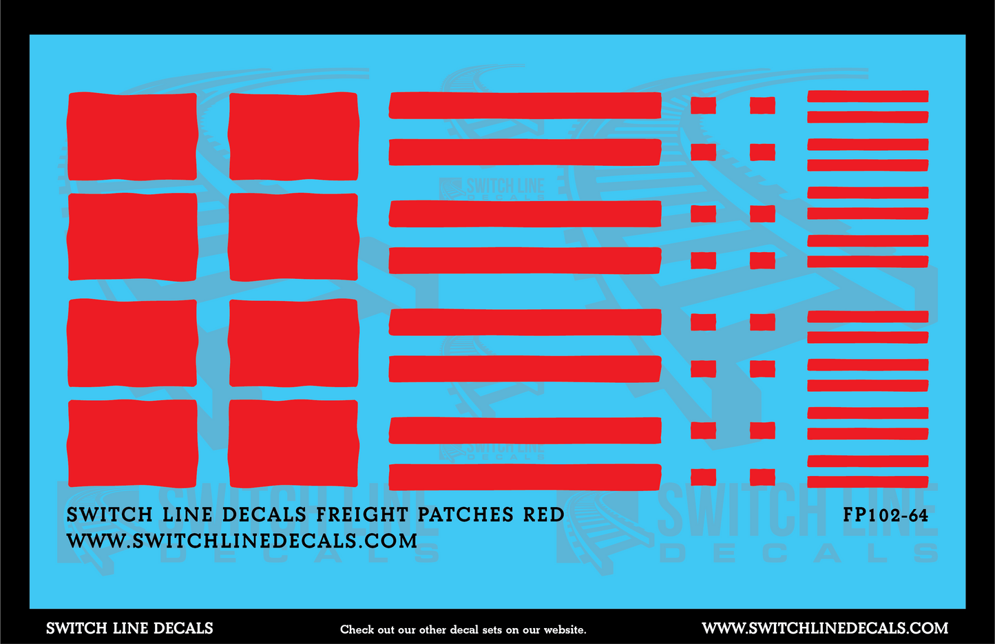 S Scale Red Freight Car Patches Decal Set