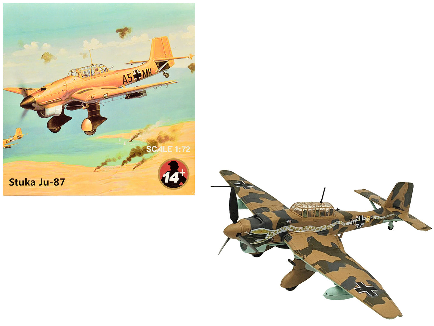 Junkers Ju 87R Trop Stuka Bomber Aircraft "Immelmann 6./StG 2 Libya" (1941) German Luftwaffe 1/72 Diecast Model Airplane  free shipping USA