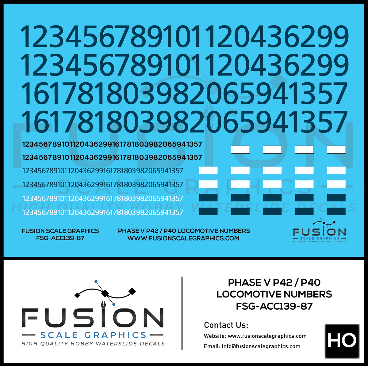 HO Scale Phase V P42 / P40 Locomotives Decal Set