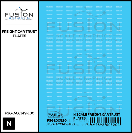 N Scale Freight Car Trust Plates White Decal Set