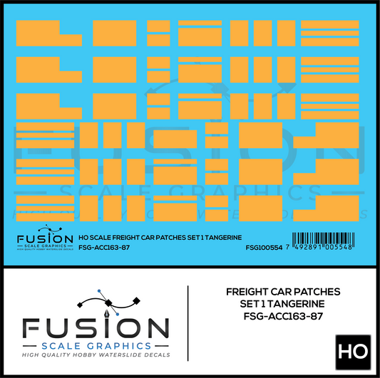 HO Scale Freight Car Patches Set 1 Tangerine Decal Set