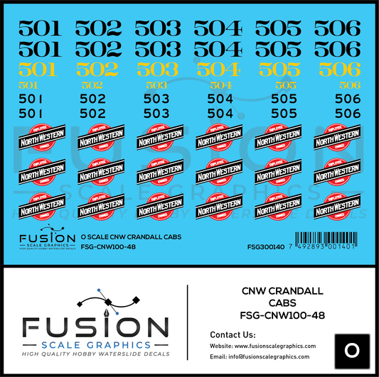 O Scale CNW Crandall Cabs Decal Set